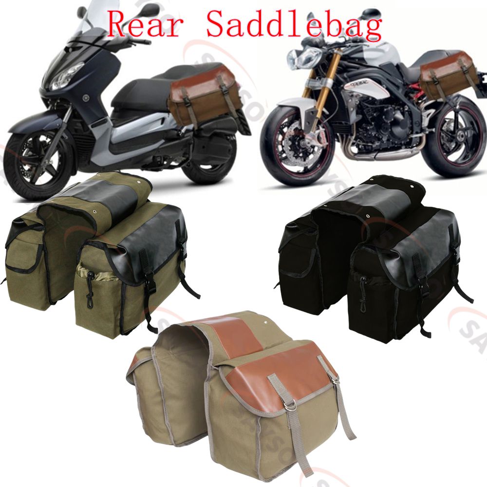 Canvas Leather Rear Saddlebag  - Motorcycle Gear Backpack review and price